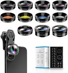 MIAO LAB Apexel 11 in 1 Phone Camera Lens Kit - Wide Angle Lens & Macro Lens+Fisheye Lens/ND32/kaleidoscope/CPL/Color Lens Clip-On Mount Compatible with iPhone Samsung Sony and Most of Smartphone