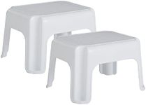Rubbermaid Durable Plastic Roughneck Step Stool w/ 300-LB Weight Capacity, White (2-Pack)