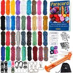 MONOBIN Paracord, 550 Paracord Combo Kit with Jig - 36 Colors Multifunction Paracord Ropes and Complete Accessories for Making Paracord Bracelets, Lanyards, Dog Collars (36 Colors-Jig)