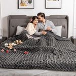WOOMER Heated Blanket Queen Size 84" x 90", Electric Blanket with Dual Controls, 0.5-12 Hours Timer & 10 Heating Levels, ETL Certified, Dark Grey Rose Patterns Faux Fur & Sherpa, Machine Washable