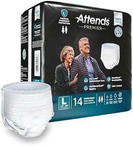 Attends Premier Adult Incontinence SmartCool® Underwear, Large (44-58"), [56 Count] - Overnight Absorbency for Men and Women, Disposable Pull-On Diapers with Tear-Away Sides, ALI-UW30