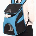 Kraptick Pet Backpack, Pet Bag for Travel, Pet Shoulder Bag, Pet Carry Bag for Small Animals, Pet Carrier, Pet Bags for Cats/Dogs/Shitzu with Breathable Design (for Up to 10 Kg) (Blue)