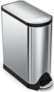 simplehuman Butterfly Step Rubbish Bin, Stainless Steel, 45 L / 11.9 Gal