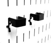 Wall Control 10-CB-011 B C-Bracket Slotted Metal Pegboard Hook for Wall Control Pegboard Only, 1" x 1", Black