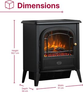 Dimplex Optiflame Electric Stove Heater – Black Freestanding Fireplace