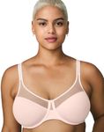 Wonderbra Womens Comfort-U® Design Full-Support Underwire Full Coverage Bra, Blush Cosmetic, 38C US