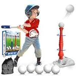 Eagle Stone T-Ball Set for Toddlers, Kids Baseball Tee Game Includes 6 Balls - Adjustable T Height, Fun Toddler t Ball Set Adapts with Your Child's Growth Spurts, Improves Batting Skills for Boys &Girls