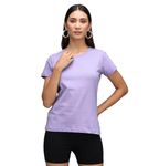 Sleepynuts Women's Plain Regular Fit Cotton T-Shirt (Periwinkle, X-Large)