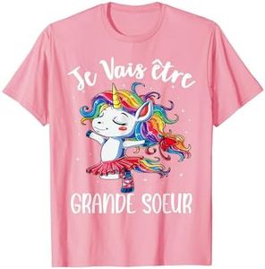 T-shirt Je Vais Etre Grande Soeur Bebe Annonce Grossesse Licorne T-Shirt