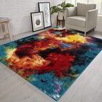 renoazul® Multi Colour Area Rugs for Living Room, Hallway, Bedroom and Office, 200 x 290 cm, Splash, Soft Thick Pile Fluffy Thick Plush Polypropylene Carpet