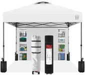 Best Choice Products 10x10ft Easy Pop Up Canopy w/Side Wall, 10 Pockets, Portable Carrying Case, 1-Button Setup, 4 Weight Bags - White