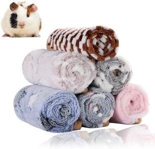 Grddaef Guinea Pig Fleece Blankets 6 Pieces Waterproof & Washable Small Animal Cage Liners Sleep Mat Bedding Pad for Hamster Chinchilla Rabbit Hedgehog (S-7.9 x 7.9 Inch)