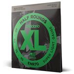 D'Addario ENR70 Half Round Bass Guitar Strings, Super Light, 40-95, Long Scale