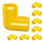 FORMUFIT F03490E-YE-8 90 Degree Elbow PVC Fitting, Furniture Grade, 3/4" Size, Yellow (Pack of 8)