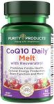 Purity Products CoQ10 Daily with Resveratrol Melt 100mg CoQ10-30mg Trans-Resveratrol - Vitamin A, D3, E, and B12 (as methylcobalamin) - 60 Fast Dissolving Tablets