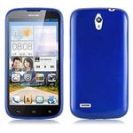 cadorabo Case works with Huawei ASCEND G610 in BLUE - Shockproof and Scratch Resistant TPU Silicone Cover - Ultra Slim Protective Gel Shell Bumper Back Skin