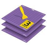 Ecraft 12"X12" Cutting Mat for Cricut Explore One/Air/Air 2/Maker 3 Pieces Strong Adhesive Sticky Purple Quilting Cut Mats Replacement for Crafts、Sewing and All Arts.