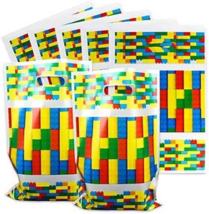 Bloques de Construcción Bolsas de Regalo,50Pcs Bolsas para Fiestas de Cumpleaños Infantiles, Bolsas de Galletas para Fiestas,Bolsas de Golosinas, para Decoración de Fiestas de Cumpleaños Infantiles