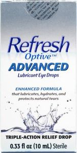Refresh Optive Advanced Lubricant Eye Drops 0.33 OZ (Pack of 3)