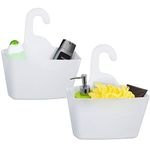 Tatkraft POSH Shower Caddy White 2-tier Organizer Easy to Clean No Drilling 12.2 X 11 X 4.7''