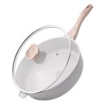 Kordisen Nonstick Ceramic Deep Frying Pan, 30 cm Non Toxic Large Skillet with Lid, Healthy Jumbo Cooker, Saute Pan for Cooking, Induction Cookware, PFOA & PFAS Free