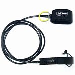 XM SURF MORE Big Wave 7ft Surfboard Leash with Power Clip Quick Release Upgrade, Cord Thickness (.313in), Key Pocket, Unbreakable Swivels, Detachable Railsaver, Made in USA