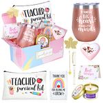 Teacher Appreciation Gifts for Women,Teacher Christmas Gifts,Back to School Gifts for Teachers,Thank You Gifts for New Teacher -Teacher Bag,Candle,Pen Holder,12 oz Wine Tumbler
