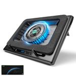 llano 2024 Gaming Laptop Cooling Pad Laptop Cooler Stand with 5.5inch External Fan, Adjustable Speed, Touch Control, 3-Port USB, Rapid Cooling Computer Laptop 15-19in (V13 No RGB)