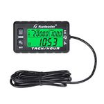 Inductive Tachometer Gauge Hour Meter Engine Tachometer Maintenance Reminder Digital Tacho hour meters for Boat Lawn Mower Generator Marine ATV Motorcycle (black)