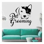 GADGETS WRAP Pets Vinyl Sticker Pet Grooming Sign Logo Wall Decal Pets Salon Interior Décor Wall Decoration Decal Sticker