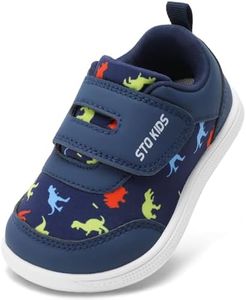 Toddler Wide Toe Box Shoes:Boys Barefoot Shoes,Baby First Walking Shoes Kids Tennis Running Sneakers, Canvas Casual Preschool Flat Non Slip Comfortable Lightweight Outdoor Navy Infant Size 4