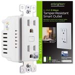 GE Enbrighten Z-Wave Plus Smart Receptacle Outlet, On/Off, Tamper Resistant, 1 On / 1 Controllable, for Lighting/Appliances, Zwave Hub Required, Works with SmartThings, Wink, and Alexa, 14288, White