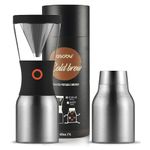 Asobu Coldbrew Portable Cold Brew Coffee Maker With a Vacuum Insulated 40oz Stainless Steel 18/8 Carafe Bpa Free (Silver)