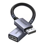 UGREEN 4K Displayport to HDMI Adapter 2Pack Uni-Directional Braided DP to HDMI Cable Aluminium Male to Female Converter Multi-Screen Compatible with Monitor Projector HDTV Dell Laptop HP AMD NVIDIA