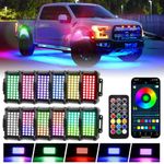 OPPBUY Dream Chasing Color LED Rock Light 12 Pods with 212 Modes,Remote&APP Control Rock Lights, Speed&Brightness Adjustable,Music Modes RGBW Waterproof Rock Light for Trucks ATV UTV Offroad