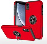 PhoneBeat Case for iPhone XR Case with Ring Stand, No Fall-Off Kickstand 360° RotatableMetal Ring Compatible with iPhone, Anti-Scratch Shockproof Protective Case for iPhone XR (Red)