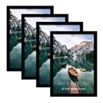 AbhiKalpya Art Studio A3 size Photo Frame 12”x18” inch Photo Frames For Wall Artwork/Painting Home Decoration Set of 4 (Black 4)