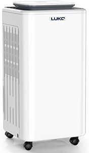 LUKO 2500sq.ft Dehumidifiers for Basements with Drain Hose Drying Home Moisture Ultra Quiet Dehumidifiers for Bedroom Keep Humidity Reaches to 40% Auto Defrost Includes 68oz Water Tank 2 Side Filters