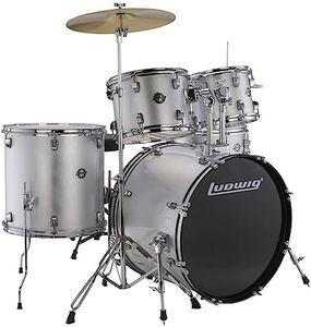 Ludwig Accent Drive 5pc Acoustic Drum Set Pack Silver Sparkle