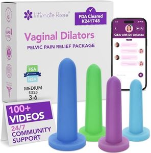 Intimate Rose Medium 4-Pack Silicone Dilators for Women & Men, Medical Device for Pelvic Pain Relief in Sizes 3-6