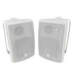 Dual Electronics LU43PW 3-Way High Performance Outdoor Indoor Speakers with Powerful Bass | Effortless Mounting Swivel Brackets | All Weather Resistance | Expansive Stereo Sound Coverage | Sold in Pairs,White