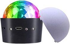 Mini Disco Ball Light Battery Operated, YSSHUI Sound Activated Multi-coloured Disco Ball Light,Car Decoration Light,Led Stage Light,Christmas Lights,Party Light(Portable & Battery Powered) (battery dj ball)