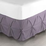 Nestl Grayish Purple Bed Skirt King Size, Pinch Pleat King Bed Skirt, 14" Inch Drop King Bedskirt, Hotel Quality Purple Bed Skirts, Microfiber Bedskirt for King Bed, Grayish Purple King Bed Skirt