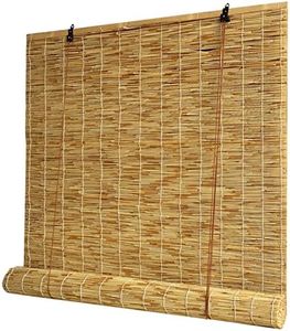 Sunshade/Eco Reed Curtains,Breathable Bamboo Roll Up Window Blind,Lifting Shutters,Bamboo Roller Blinds,Roman Blinds Louver,Partition Blind Sun Shade,50-160cm Wide (W50xH130cm/W20"xH51.2")