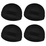 Silky Bonnet for Men, Wave Cap Satin Silk Hair Bonnet for Sleep, Durags Elastic Band Wave Caps for 360 540 720 Waves, Sleeping Shower Caps Silk Hair Wrap for Men Women (Black)