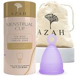 AZAH Reusable Menstrual Cup for Women (Medium Size with Pouch) Ultra Soft, Odor & Rash Free | No Leakage | 100% Medical Grade Silicone | 8-10 Hours Protection | US FDA Registered, Pack of 1