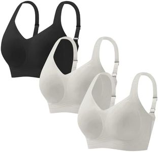 YAFINMO Sports Bras for Women High Support Wireless Bras No Underwire Push Up Full Coverage Bra Seamless Crossover Bra 3PCS