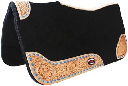 CHALLENGER Horse Saddle PAD Western Contoured Wool Felt Moisture Wicking Black 39RT04BK