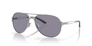 Oakley Women's OO4054 Caveat Aviator Sunglasses, Polished Chrome/Grey, 60 mm