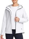 BALEAF Rain Jacket for Women Waterproof Lightweight Rain Jacket for Hiking Traveling Outdoor Hooded Windbreaker White XXL